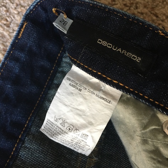 NWOT DSquared Slim Distressed Paint Denim Jeans - Picture 6 of 12
